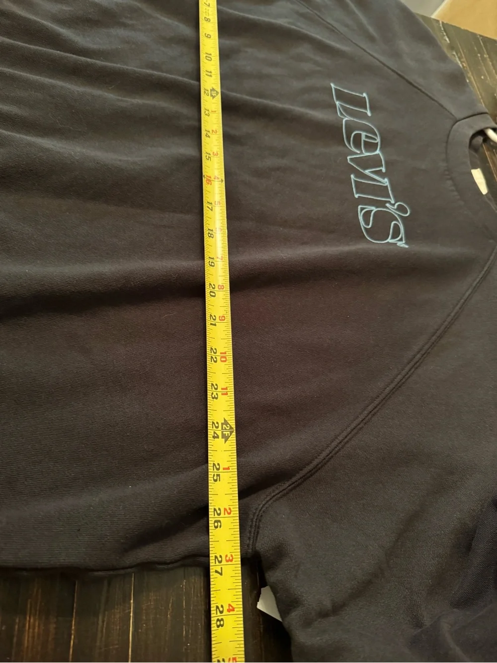 Levi's Black Crewneck Sweatshirt with Light Blue Logo